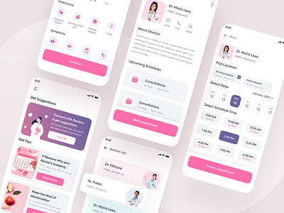 Period Tacker App | Doctor Booking activity doctor doctor app doctor appointment doctor booking health health app health care healthcare medicine mobile ui period period tracker periodic table tips top ui tracker ui trend ux trends uxdesign