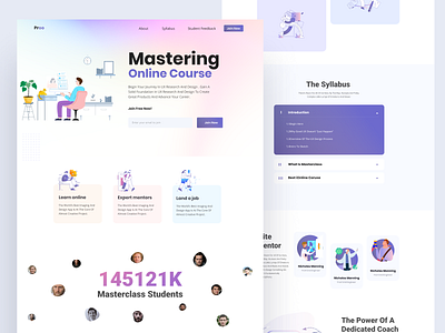 Proo | Online Course Landing Page academic course website education app education website landing design landing page landing page design landing page ui online course online courses ui trend uxui website design