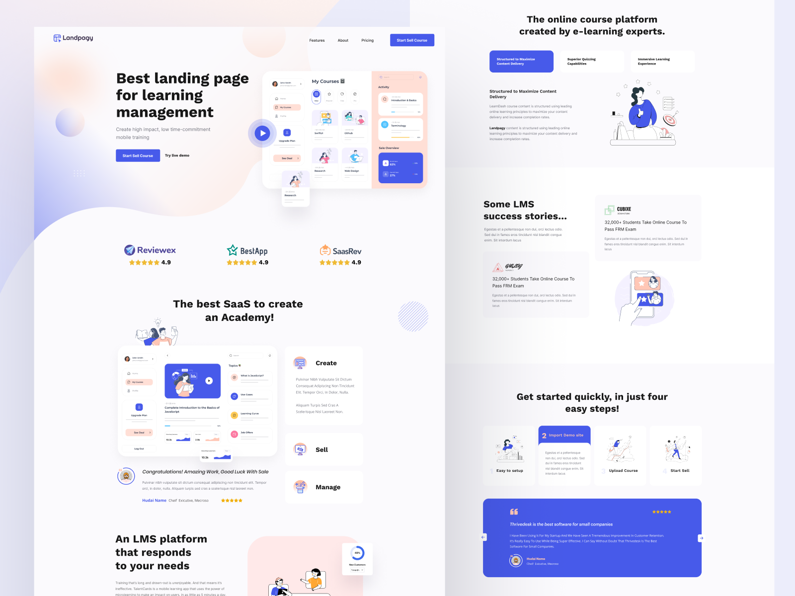 LMS SAAS Landing Page by Nasir Nurency on Dribbble