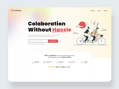 Landpagy - Team management saas landing page landing design landing page trend landingpage motion design saas app saas landing page top ui ui ux website design