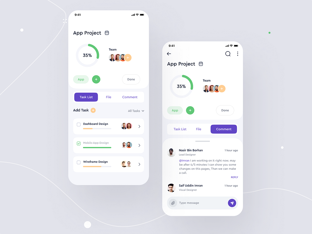 Project Management App UX UI by Nasir Uddin on Dribbble