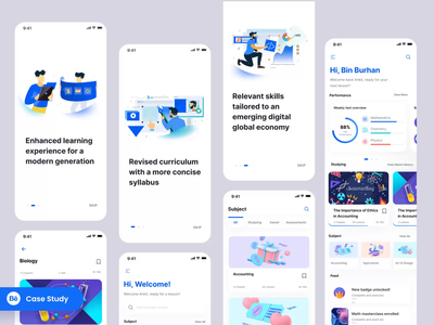 Unilearner - E learning App Case Study academic learning app animation app ui course e learning elearning elearning app learning app learning app design lms mobile app online coures online learning ui trend 2022