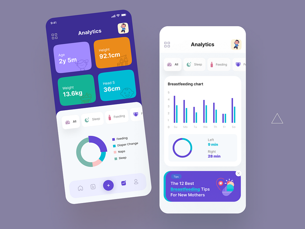 Baby Tracker App UX/UI by Nasir Uddin on Dribbble
