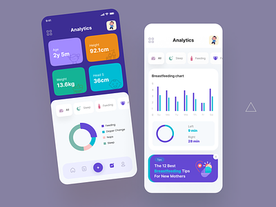 Baby Tracker App UX/UI app design app interface app trends 2022 appui baby baby care best app designer child care design fostering mobile app design mobile apps trends top app design tracking ui ui design ui trend user experience ux ux design