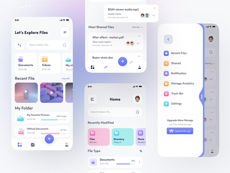 Cloud Storage App UX/UI by Nasir Uddin on Dribbble