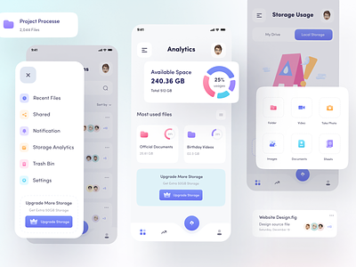 Cloud Storage App aesthetic ui best ui best ui design cloud cloud storage data store design file storage mobile app new ui trend storage storing top ui ui ui design ui trend ui trends 2022 ux ux design web design