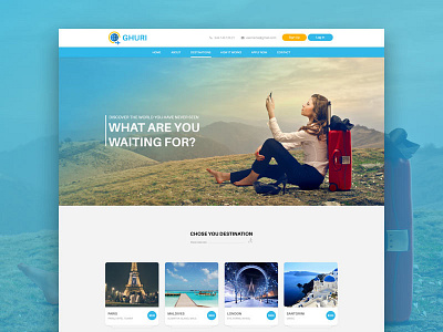 Ghuri - Travel website concept ecommerce layout mockup. website travel ui ui design ux ux design web design wireframe