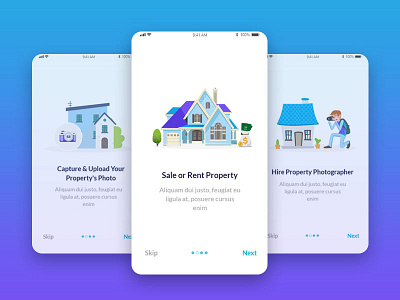 Walkthrough Screens app ios rental app ui ux