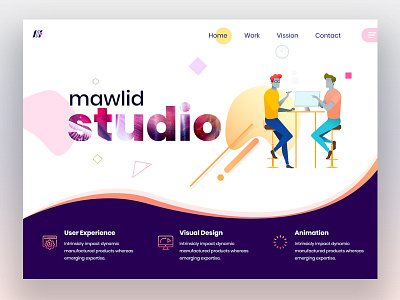 Mawlid Studio interface design landing page trendy design web design web interface web ui