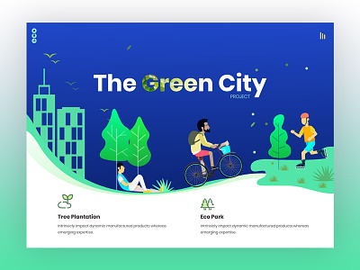 The Green City Landing Page interface design landing page trendy design web design web interface web ui