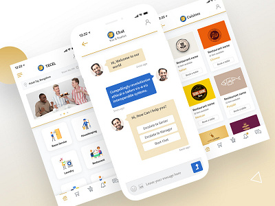 Tecel - Categories Chat Cuisines app app design app designer categories chat dashboard interface layout on demand restaurant app template ui design ux design wireframe