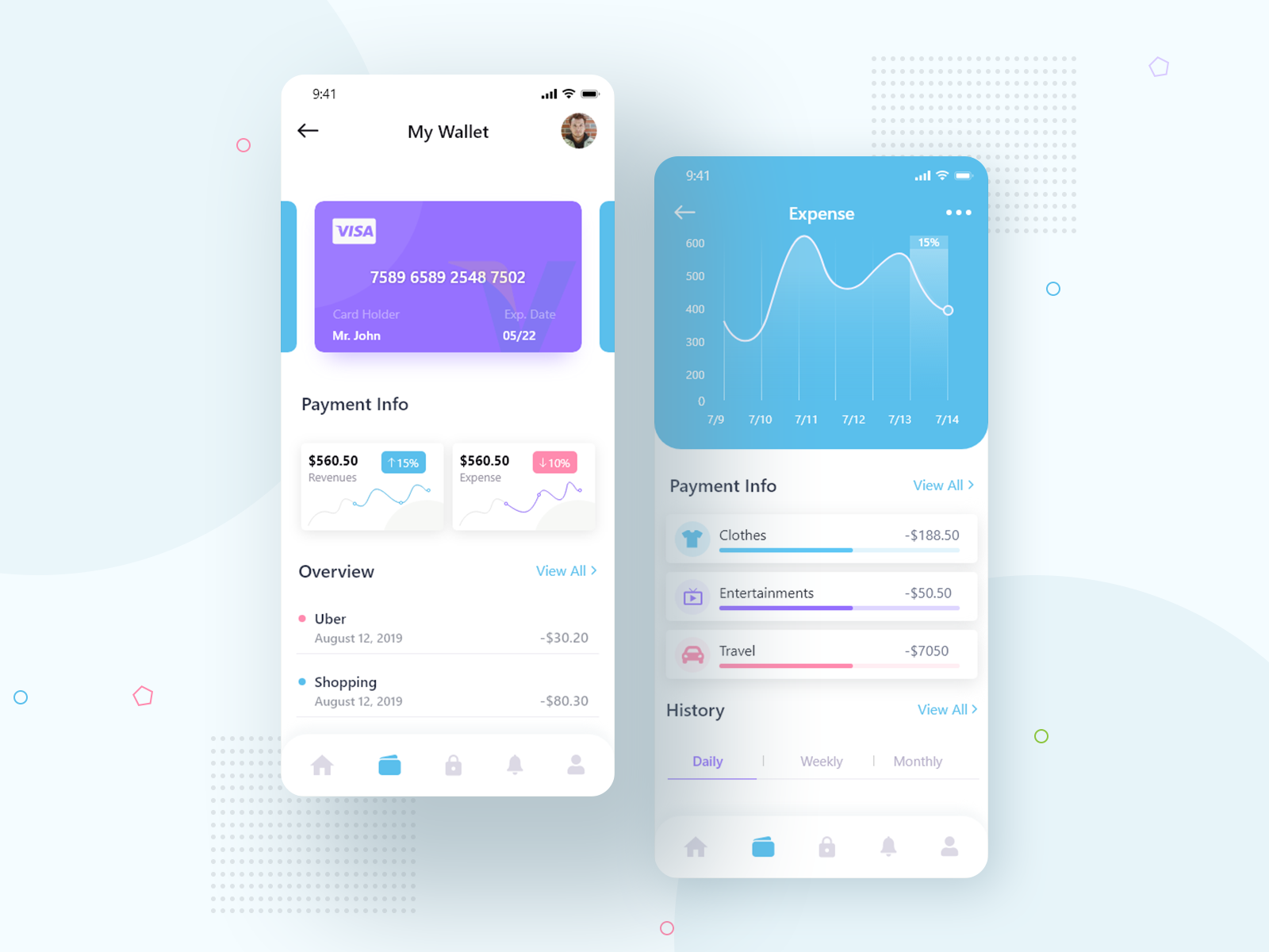 My Wallet Mobile Apps by Nasir Nurency on Dribbble