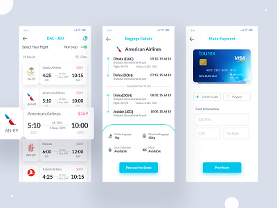 Tourex Flight Booking App UI