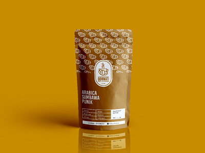 Qohwati Coffee Pouch Mockup branding coffee dribble logo