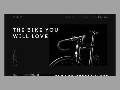 Bike Landing Page bikes dark ui landing page ui ux web design website website concept