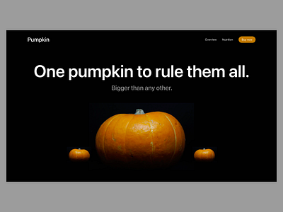 Pumpkin landing page apple branding clean ui design landing page parody pumpkin ui web design website