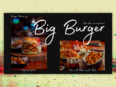 Burger Landing Page black and white burger dark dark ui food landing page rugged ui ux webdesign website