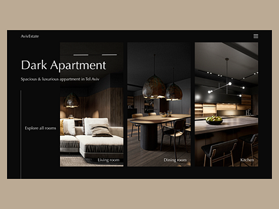 Elegant Apartment Website apartment architecture black clean clean ui dark dark ui elegant landing page minimal ui website