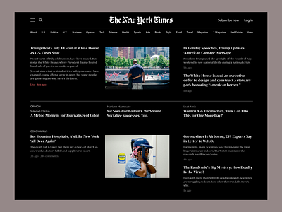 The New York Times Dark Version black clean dark dark mode dark ui elegant minimal news redesign ui web website