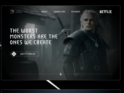 The Witcher Netflix Website Concept netflix netflix the witcher the witcher ui ui concept web design webdesign website website concept