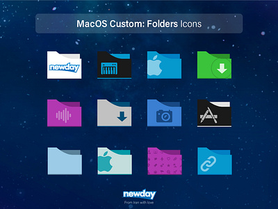 Newday's MacOS Custom Folders Icons design folders i icon illustration macos osx