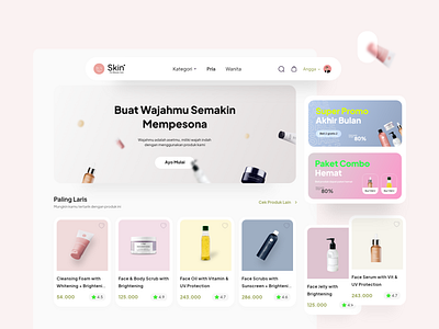 SkinPlus Product Category Page - Web Design