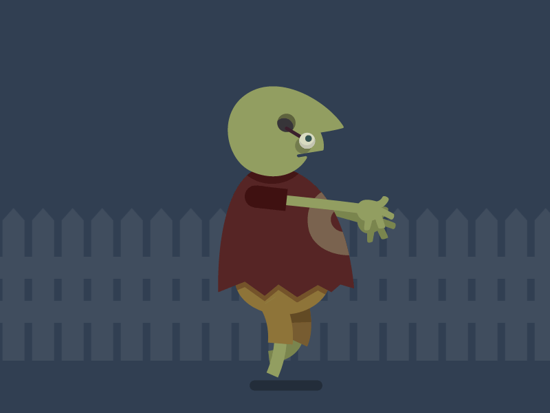 Walking Ned animation picket fence zombie