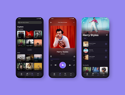 Music player App design app design design ui ux