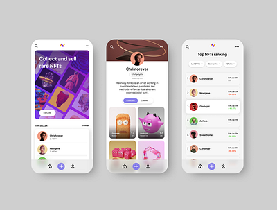 NFT marketplace app app design design nft ui ux