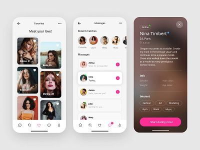 Dating app app design dating app design ui ux