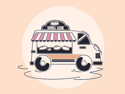 Bakery illustrations - Delivery truck