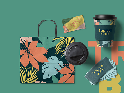 Tropical Bean brand design brand identity branding coffee design graphic design label packaging labels print design product design