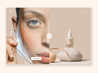 Skin-care Web page beauty beauty product branding design minimal skincare typography ui ux web website