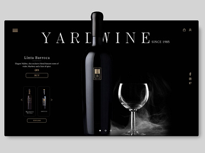 Yardwine - Website concept bottle branding dark theme design luxury minimal typography ui ux web website wine