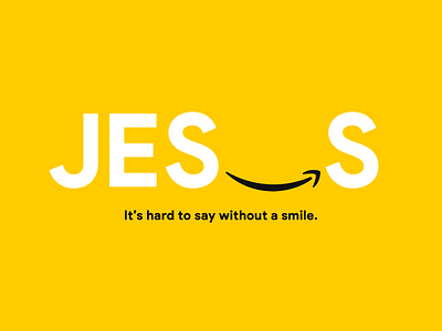 The name of Jesus is Hard to Say without a Smile 😇 amazon brand branding branding design candy christian emoji jesus lettering logo new rebrand rebranding smile smiles smiley smiley face smileys typography