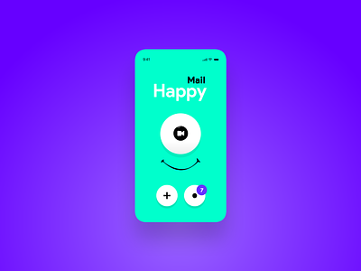 😃 HappyMail 📧 concept email eye eyeball happy happy hour happy meal inbox layout mobile mockup notifications pwa smartphone smartphones smile ui uidesign uiux web app