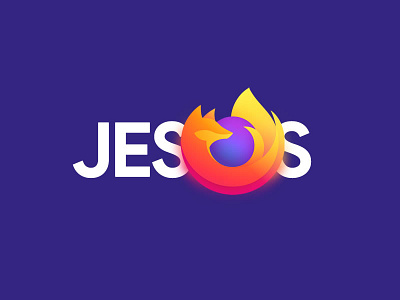 🙏🏻 Jesus 🔥 Firefox rebrand fun. 3d blur branding character fire firefox gaussian jesus letter lettering letters logo parody rebrand shadow tyopgraphy word words