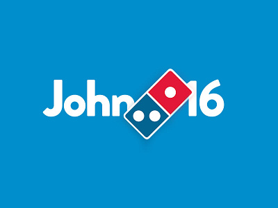 🍕 Dominos - 📖 John 3:16 parody rebrand fun bible dominos letters logo parody pizza rebrand typography verse word words