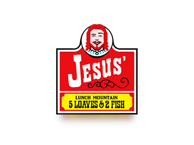 🥤🍔🍟 Lunch on the Mount! (Wendy's parody) 3d bible burgers christian fast food fries funny jesus lettering logo parody restaurant typography wendys
