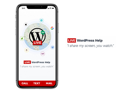 Live WordPress Help iPhone X View design help iphone iphonex live logo mobile smartphone support ui word press wordpress