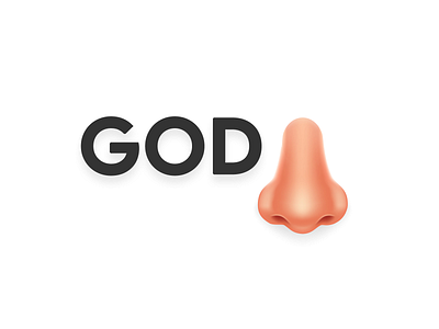 God Knows 2d 3d black black white god know knows lettering nose object objects peach shadow skin typography vector vector illustration white word word art