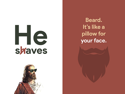 🧔 Beard. It's like a pillow for your face. beard beard oil bearded bearded man beards face funny he humor jesus mustaches pillow save saves shave shaves silhouette split screen true typogaphy
