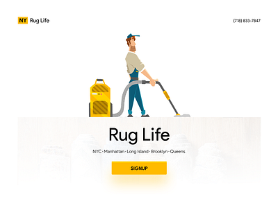 🧽 Rug Life Call to Action Screen apple carpet cartoon cartoon character clean cleaners cleaning design hero illustration life minimal new york ny nyc rug rug life ruglife rugs signup