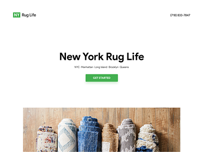 🧶 Rug Life Hero Mockup for Landing Page Design apple atf carpet carpet cleaning clean cleaners cleaning elegant green header hero landing page mac minimal new york nyc rug life ruglife rugs white