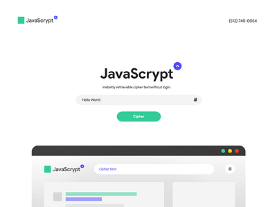 JavaScrypt ✍ Cipher Text Landing Page Hero