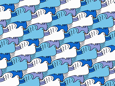 Inspired By Escher #1 design dove graphic design illustration pattern