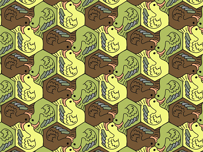 Inspired By Escher #3 design duck graphic design illustration pattern
