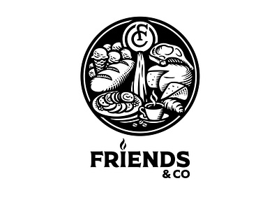 Friends & Co | Logo design food graphic design logo