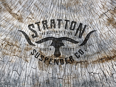 STRATTON SUSPENDER CO | logo design graphic design horns logo texas