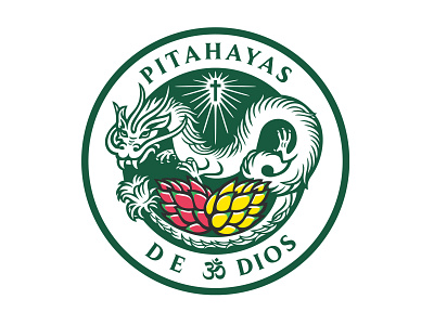 Pitahayas de Dios | Logo branding design dragon farm graphic design illustration logo vector